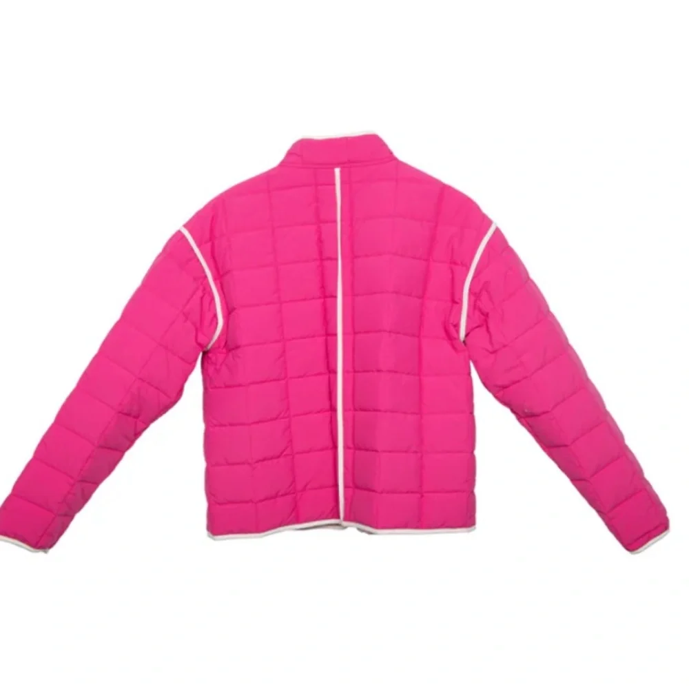 Katydid Hot Pink Quilted Jacket with White Accents‎ NWT